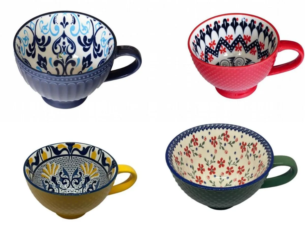 4 Porcelain Tea Cups Mugs