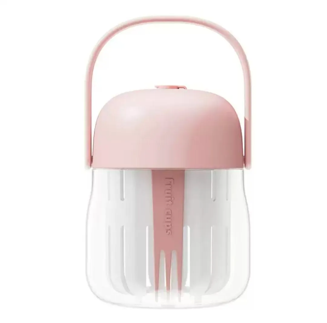 250ml Fruit Shaker Cup with Straw Slot, Handle & Fork