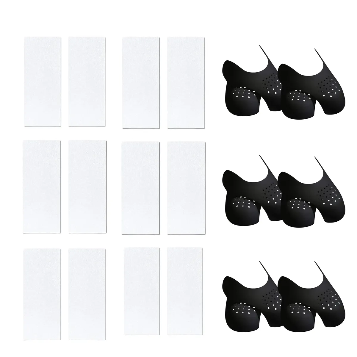 6 Pairs - Sneaker Crease Guards and Shoe Sole Protectors - Black