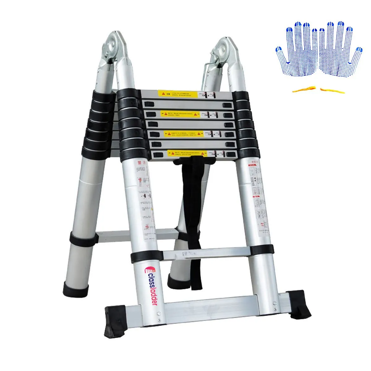 Classladder Folding Aluminium Telescopic Step Ladder Multi-Purpose - 3.2meter