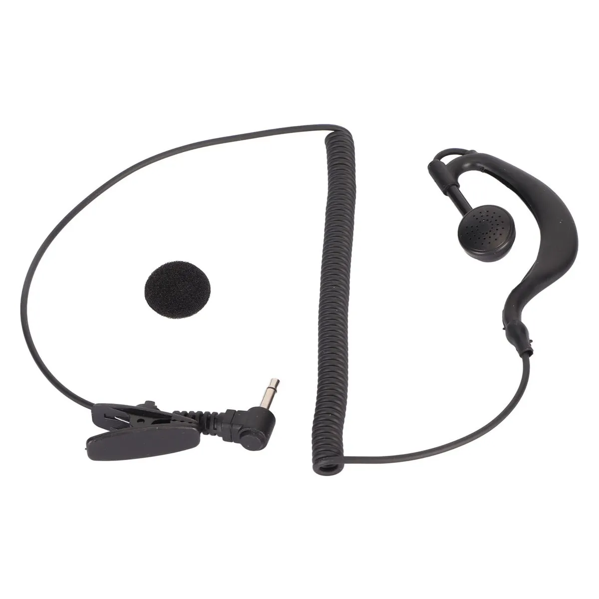 3.5mm Ear Hook Headset for Walkie Talkies Black