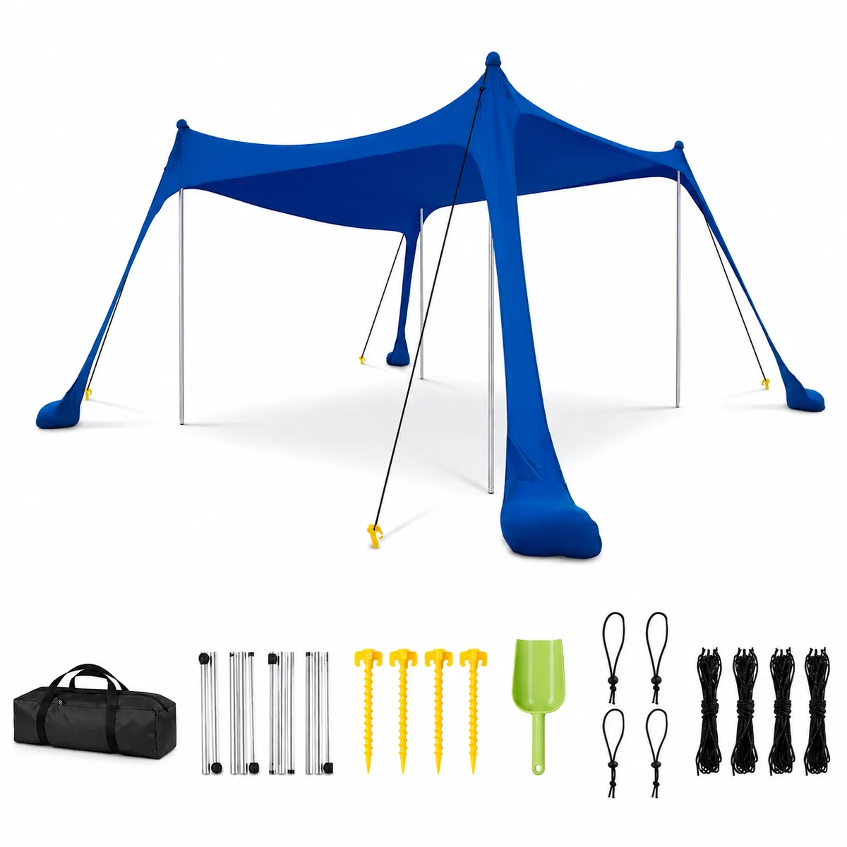 3x3m 6-8 Person 2-Way Beach Tent With Aluminium Poles