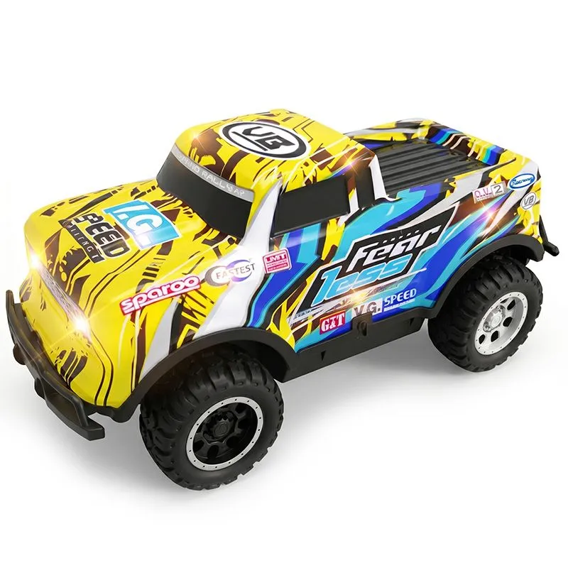 LED Light Up Yellow Livery Remote Control Car 1:24 Scale RC Cars Kids Toy