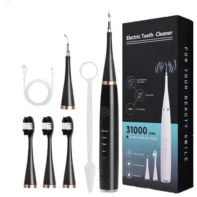 Electric Tooth Cleaner Adult Powerful Toothbrush With Plaque Remover - Black