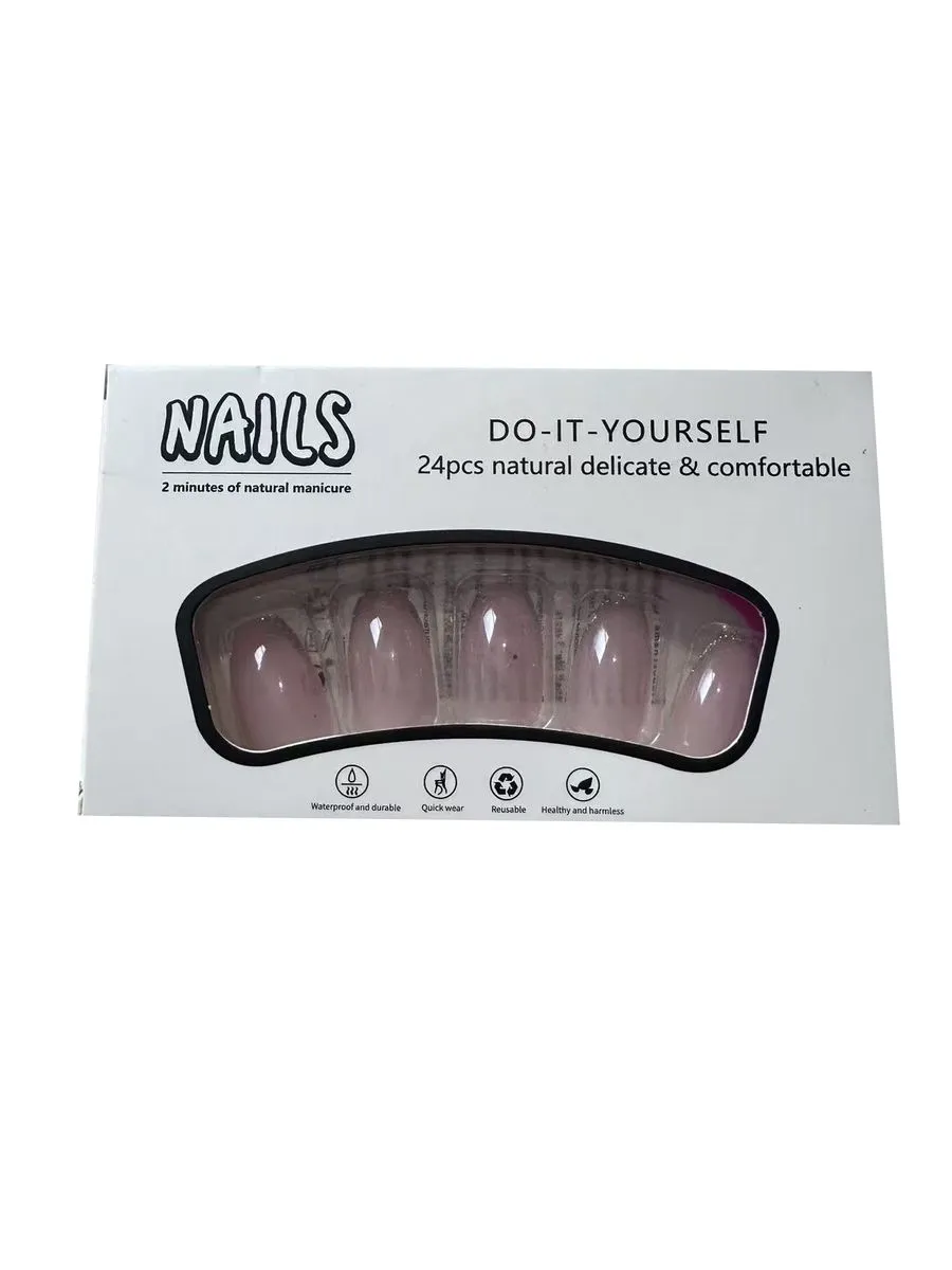 BZ1214 Handmade Press-on Nails Small Size & Color All-in One 24-Piece