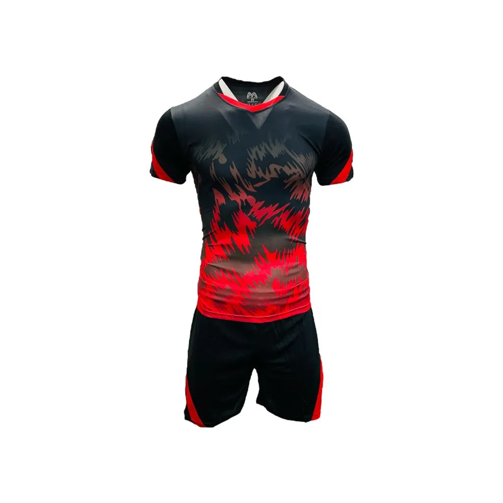 Mitzuma Morocco Squad 15 Full Soccer Kit - Youth - Black & Red