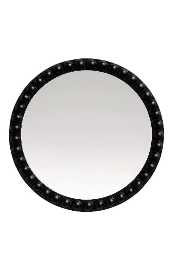 Round Plastic Mirror, 40cm Black