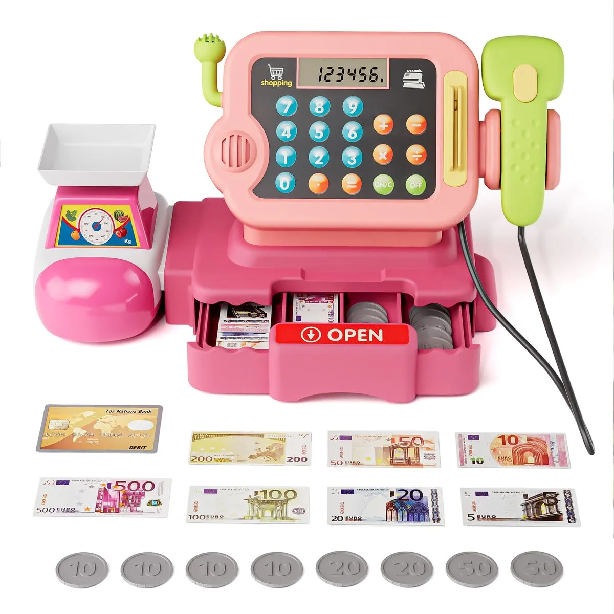 Pretend Play Cash Register Toy for Kids,Preschool Math Games Toy