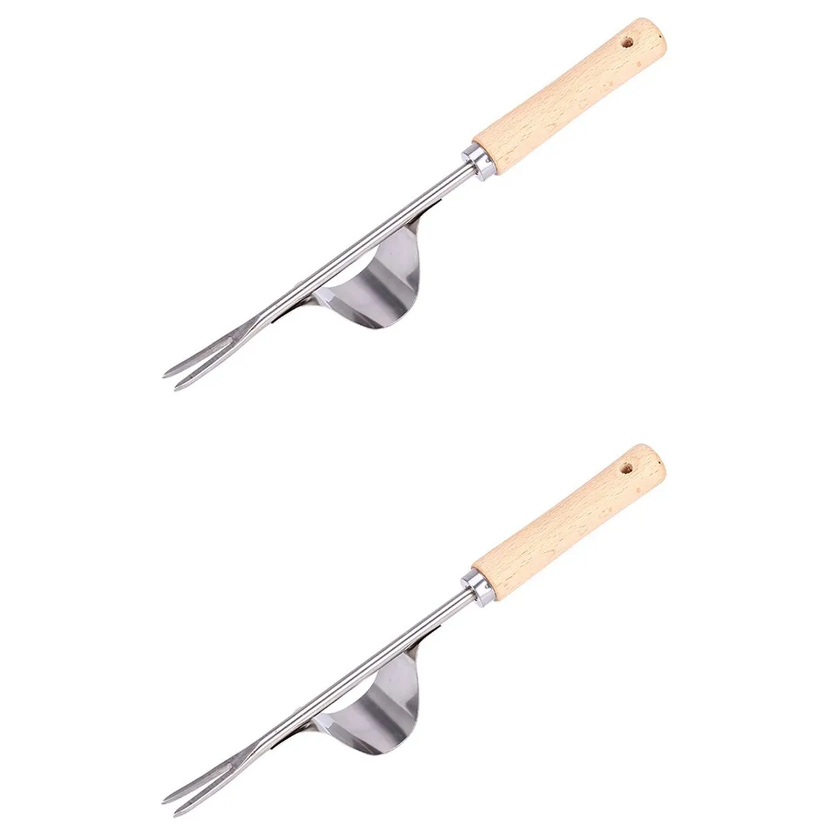 Wood Handle Stainless Steel Garden Weeder Removal Cutter Tools
