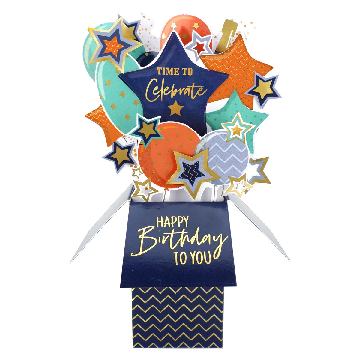 3D Pop-up Clever Cubes card - Happy Birthday - Male