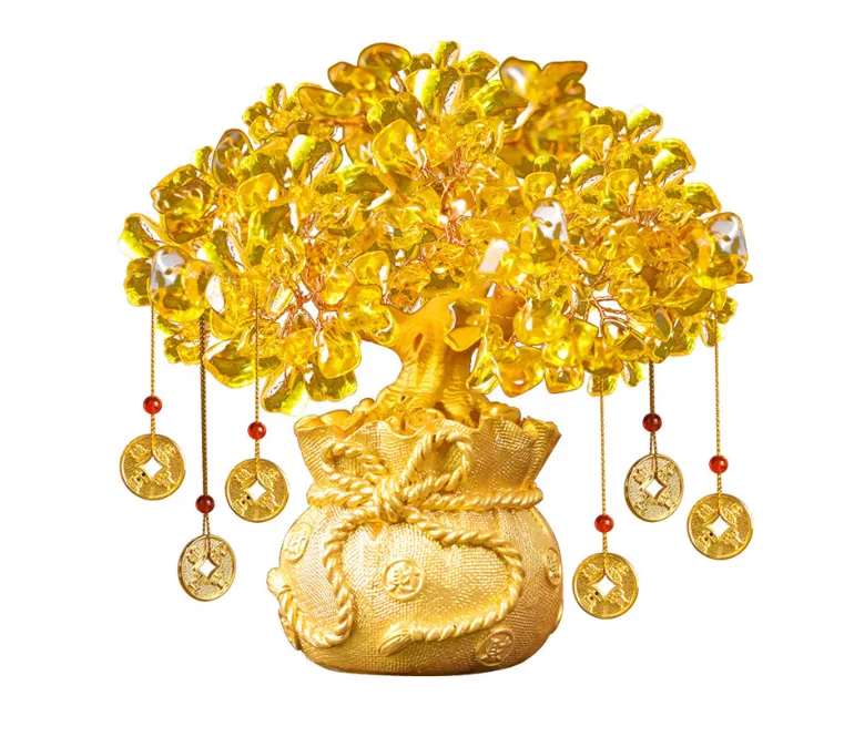 Bonsai trees inlaid with natural citrine are also known as "money trees"