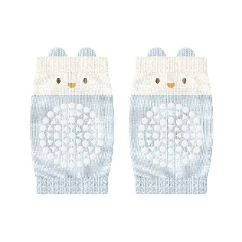 Baby Crawling Knee Pads Anti Slip Cartoon Protectors - Blue