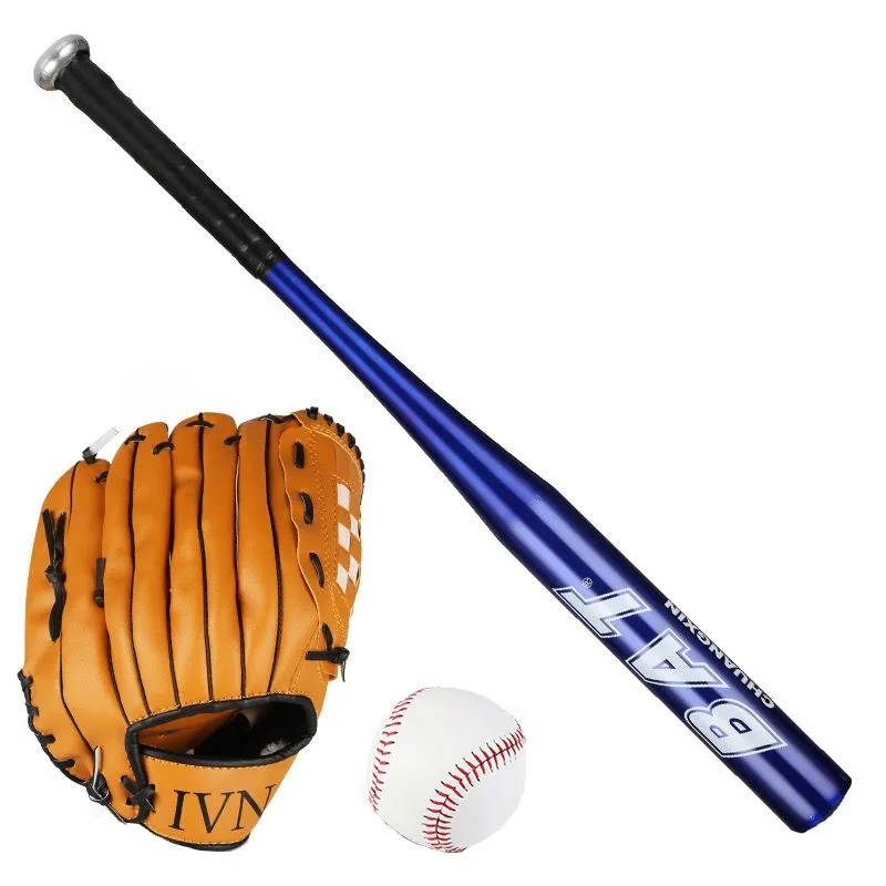 Aluminium Alloy Baseball Bat Set - 62cm Bat and Ball - Blue