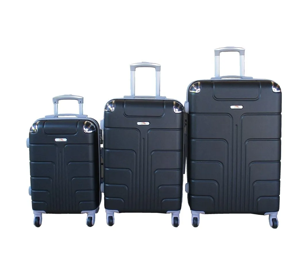 3-Piece Travel 28-Inch Luggage Suitcase Bag Set - Stylish - Black