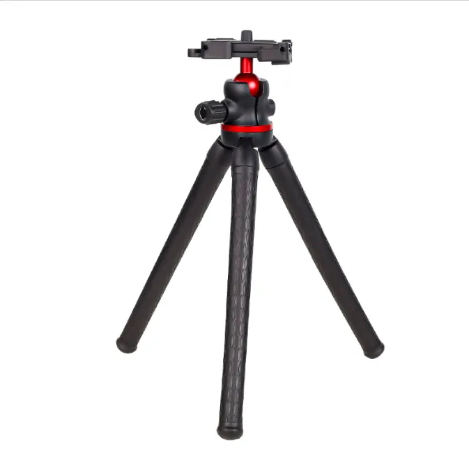 Adjustable flexible tripod for phones and cameras