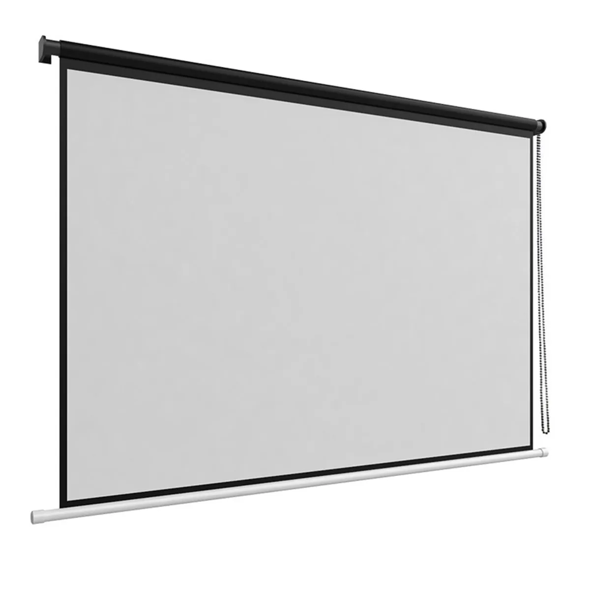 60-Inch 16:9 Rolled Projection Screen Manual Pull-Down