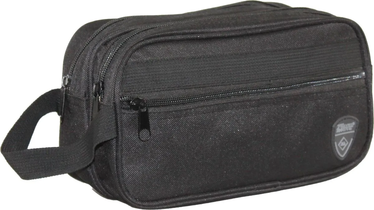 Travel Mate - 3-Zipper Ripstop Toiletry Bag - N-1016 - Black