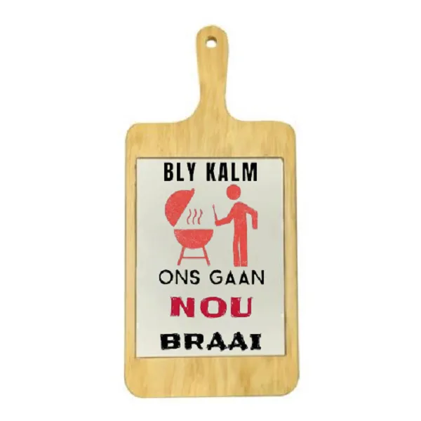 Bly Kalm ons gaan nou Braai Serving Platter - 37x18cm