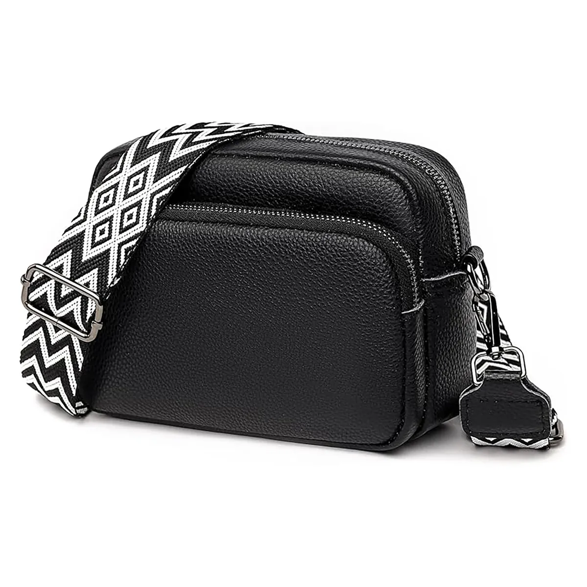 Crossbody Bags for Women Purses Handbags Leather Shoulder Bag - Black