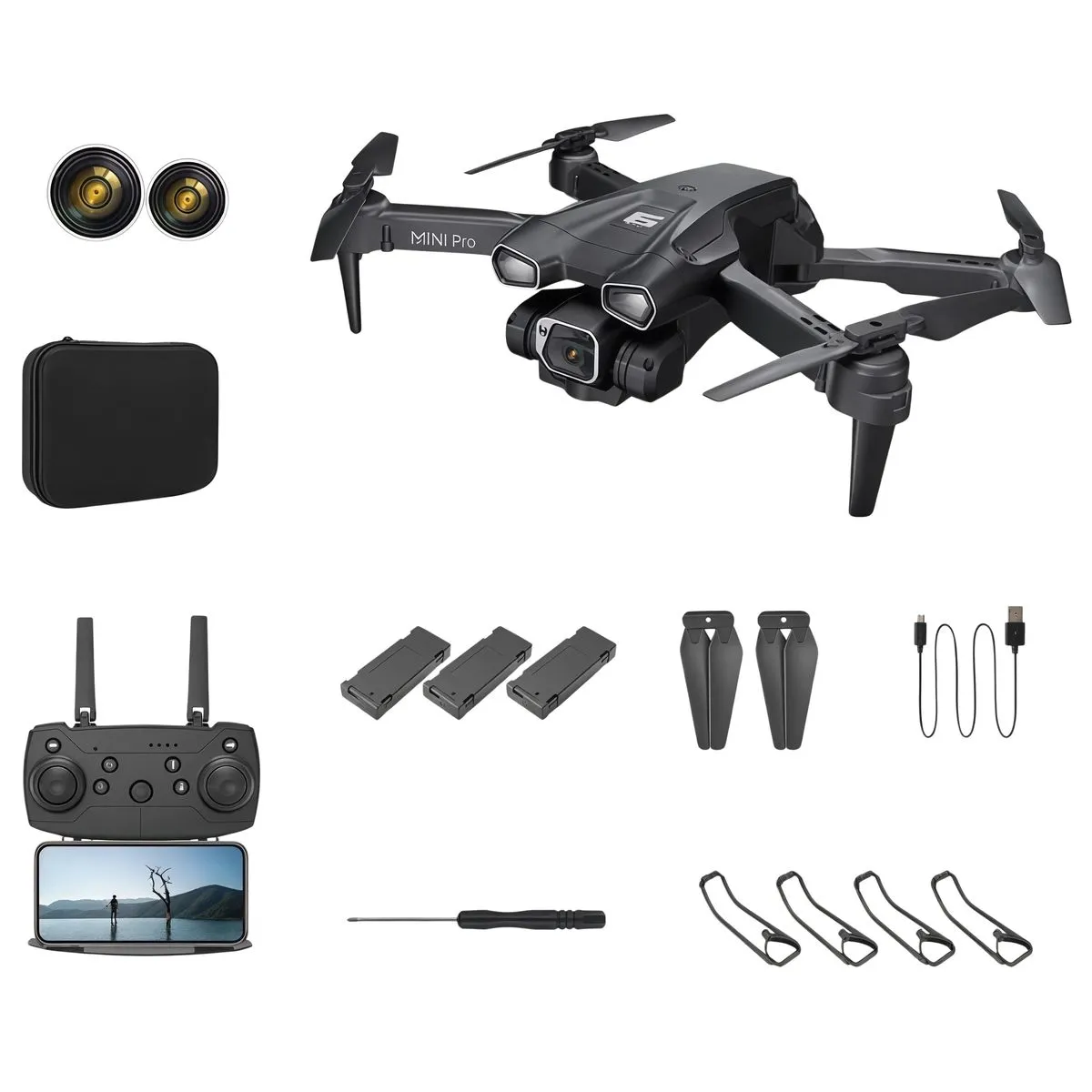 Foldable 4K Dual Camera Drone, Optical Flow Hover Remote Control Aircraft