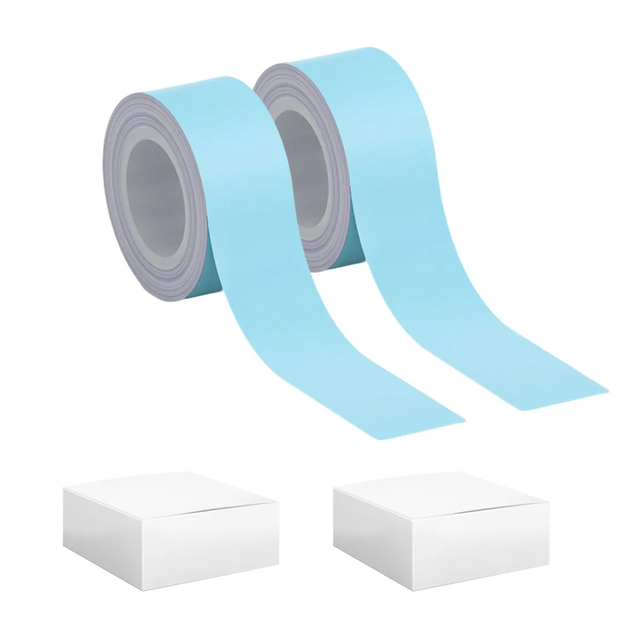 2 Rolls 16mm x 4m Continuous Thermal Sticker Labels - Blue
