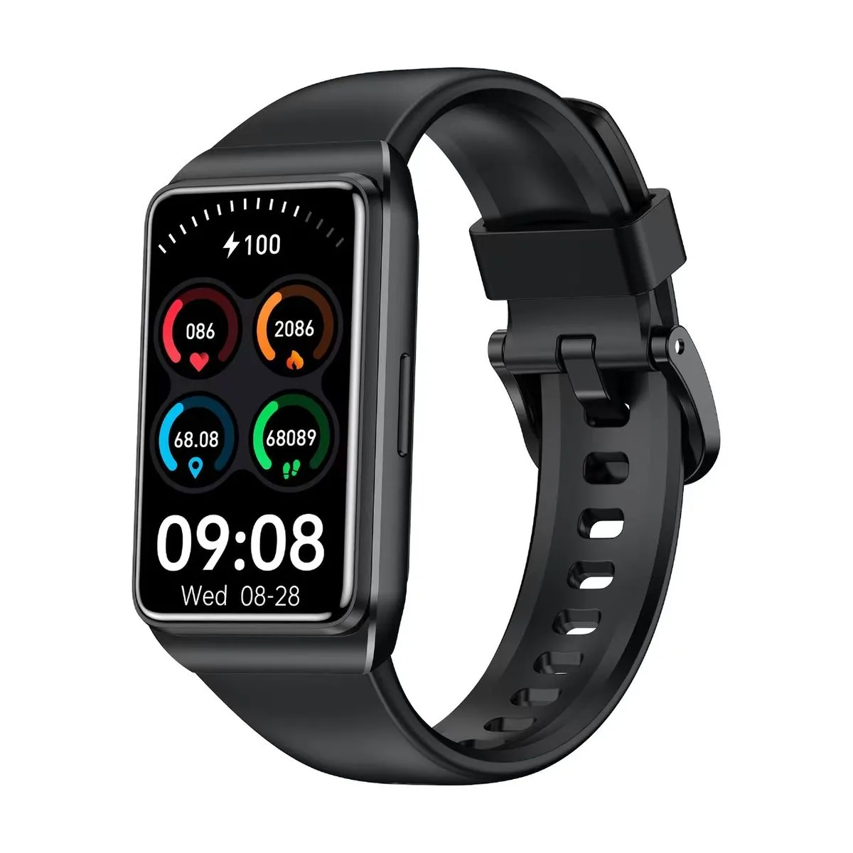 Fitness Watch - Smart Health Tracker with Heart Rate, Sleep & Activity - Black