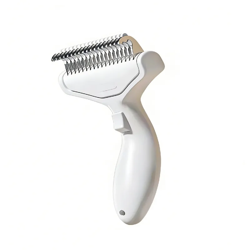 Pet Dematting & Deshedding Comb for Cats and Dogs - White