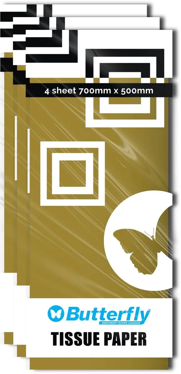 Tissue Paper - 4 Sheets (660X500Mm) Gold T38 X3