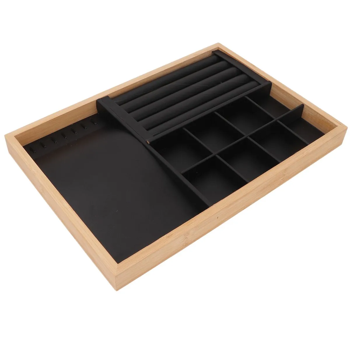 Stackable Black Tray - 3-Purpose Drawer Insert
