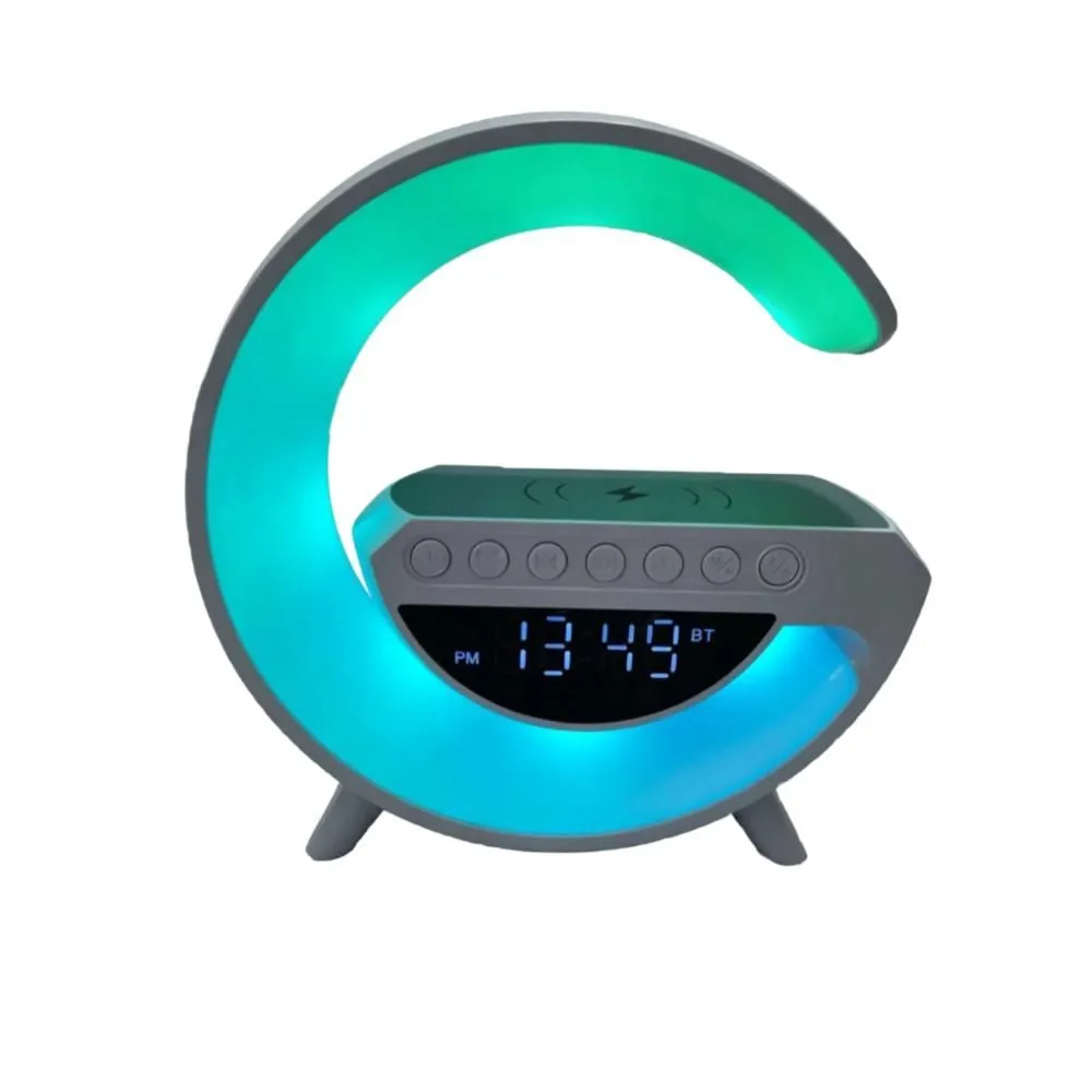 Wireless Charging Bluetooth Speaker with LED Clock & Ambient Light