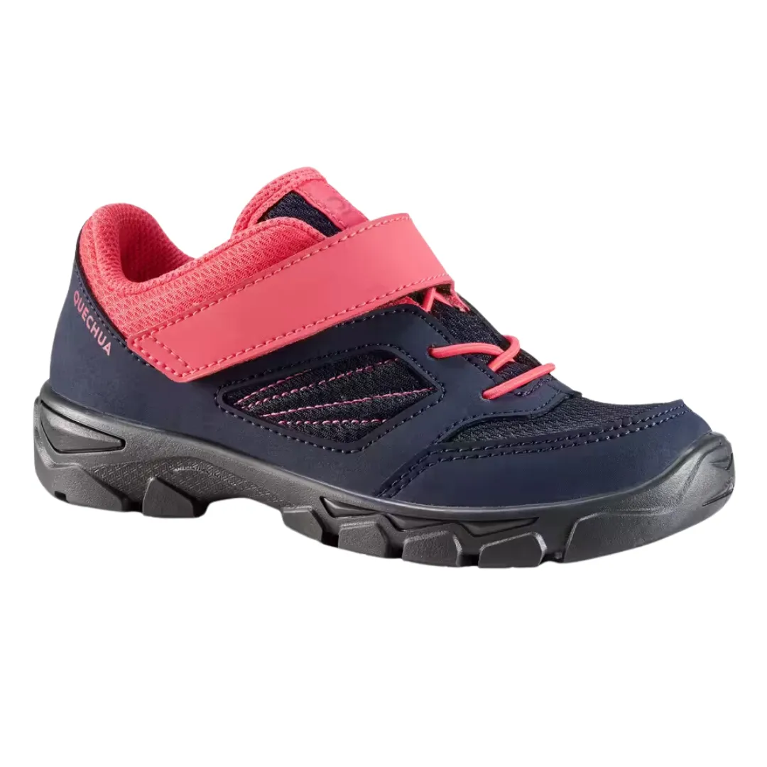 Quechua Kids' Hiking Shoes with Rip-tab MH100 - Blue and Pink