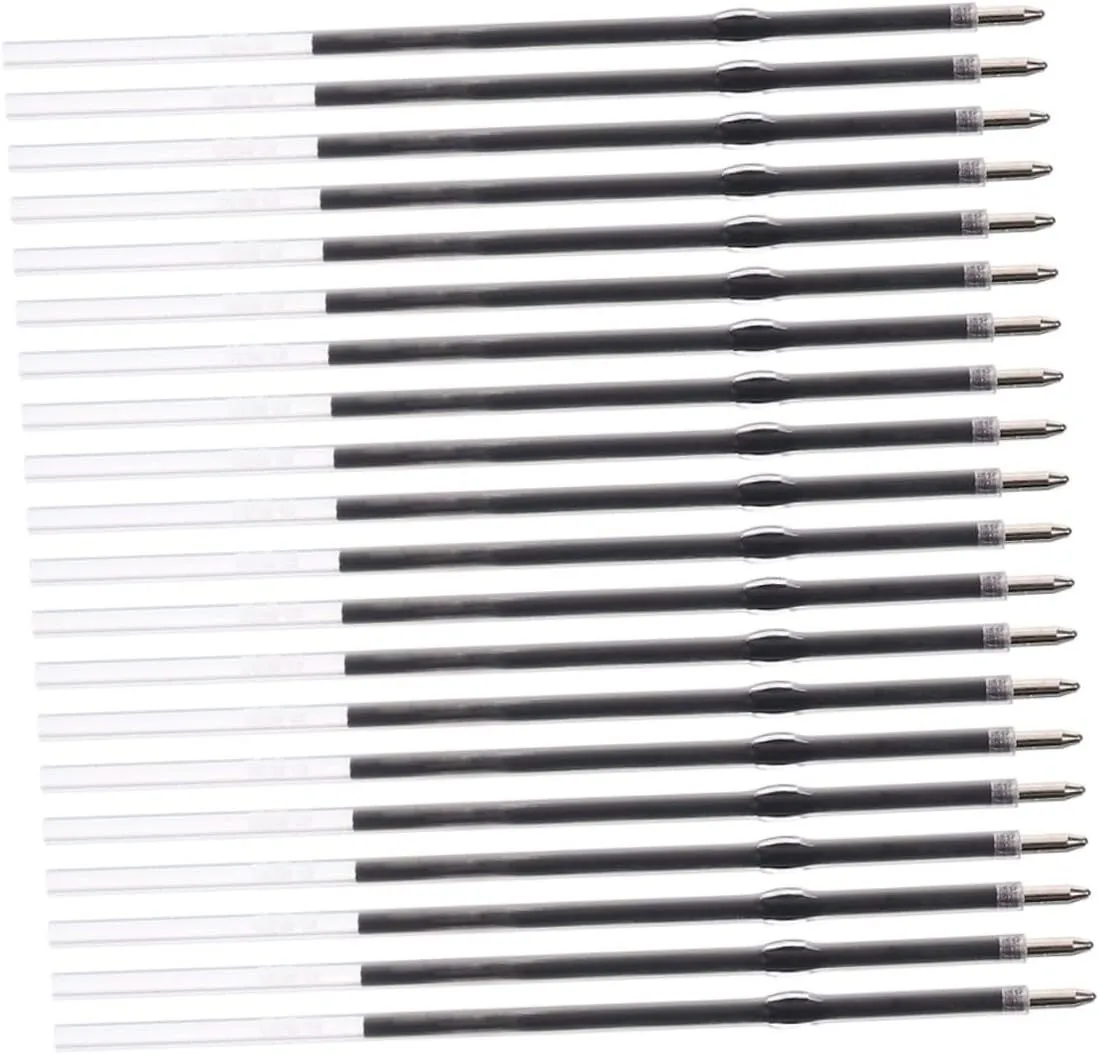 Replaceable 0.7mm Smooth Writing Black Ink Ballpoint Pen Refills