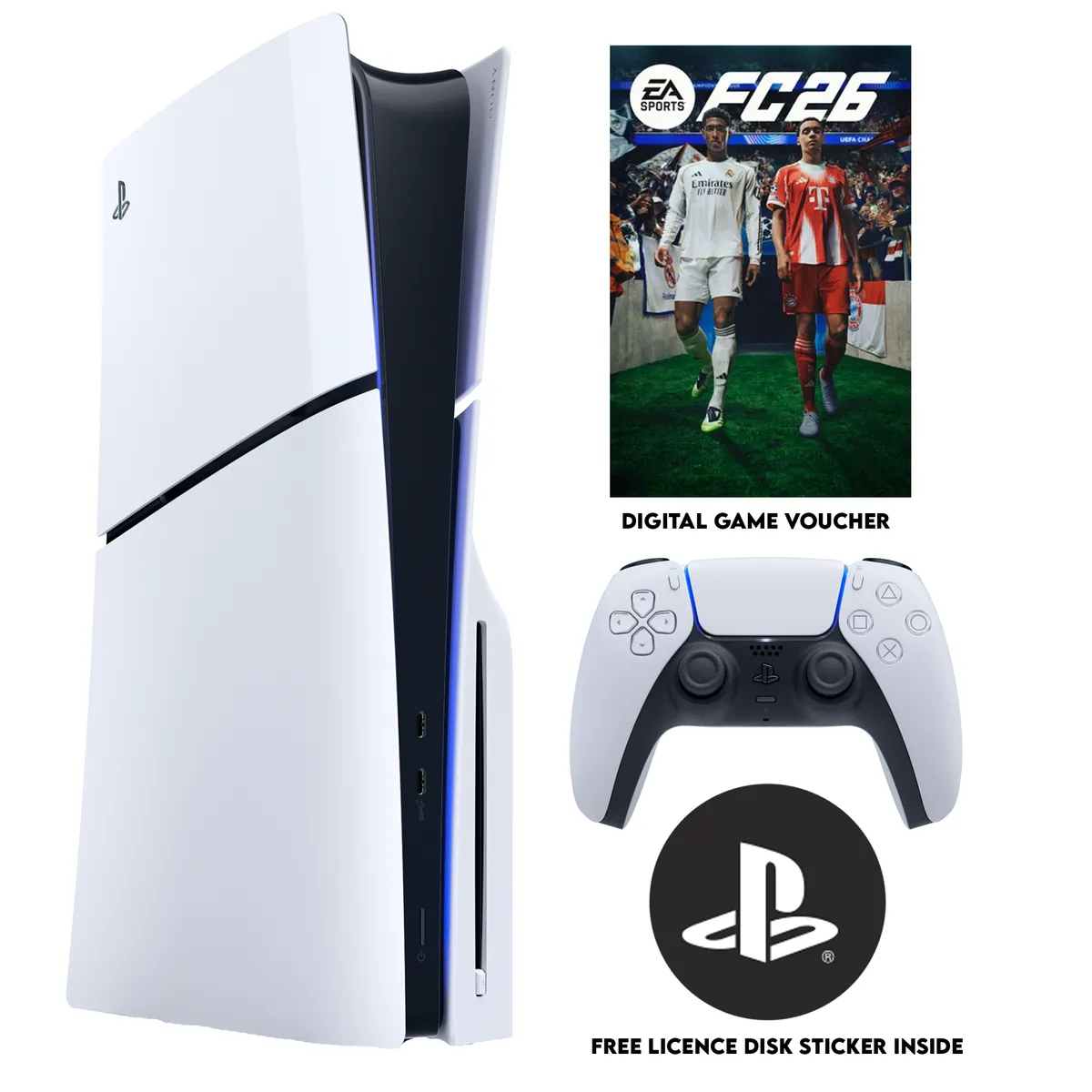 Ps5 Slim Disc and Ea Fc26 with Ps Sticker