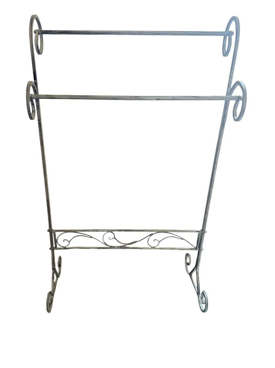 Free-Standing Metal Towel Rail - Antique grey