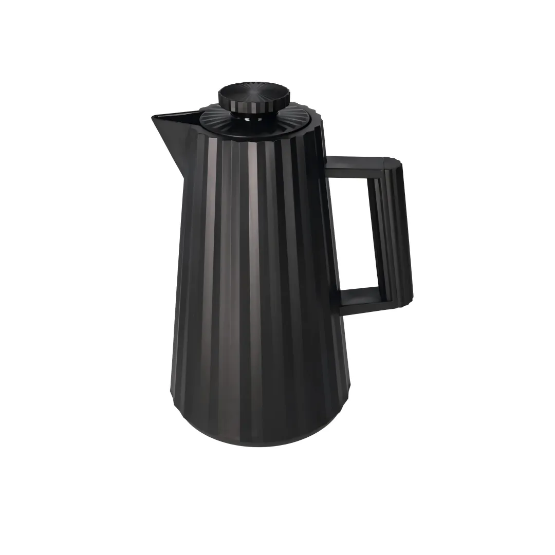 1L Insulated Vacuum Flask Thermal Jug with Glass Refill for Hot&Cold Drinks - Black