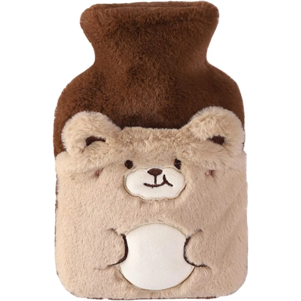 Water-Filled Hot Water Bottle-Pocket Design Hand Warmer - Brown