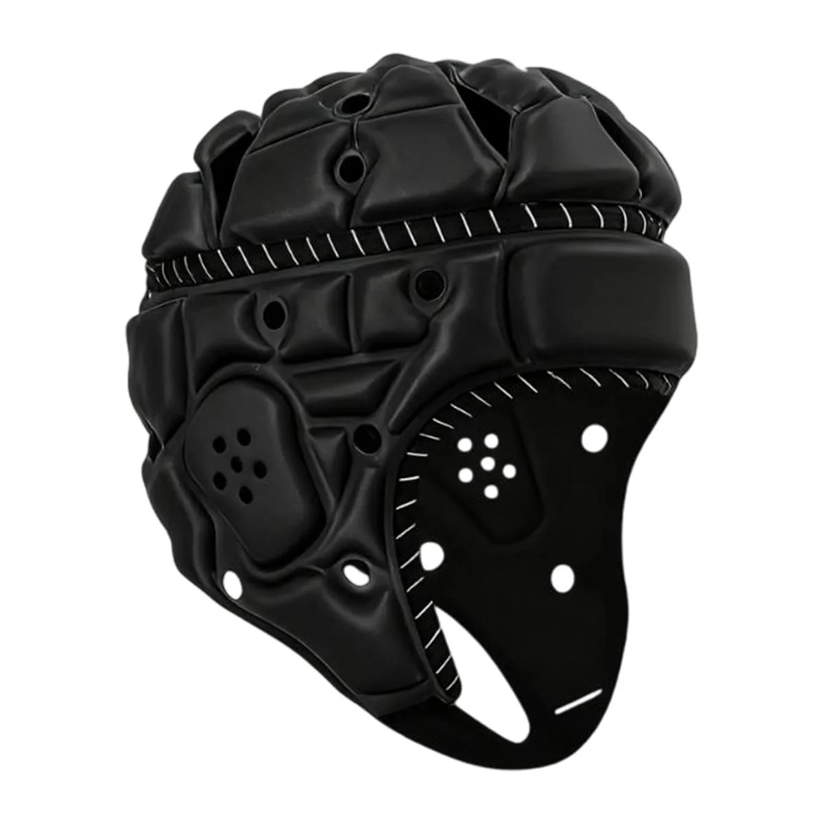 New Rugby Impact Helmet, Goalkeeper Reflective Anti-Collision Helmet - Black