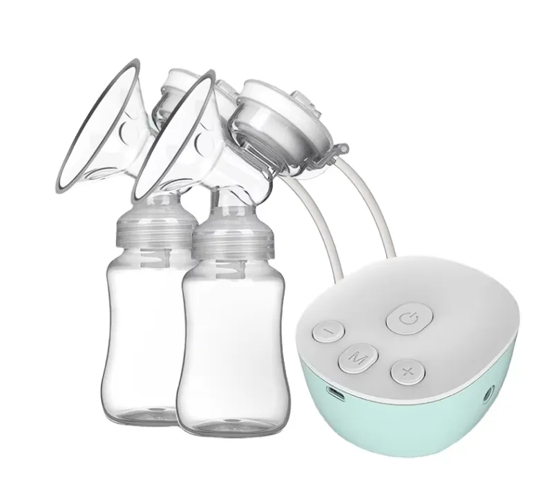 IPSTYLE Double Electric Breast Pump with Baby Milk Bottle - Blue
