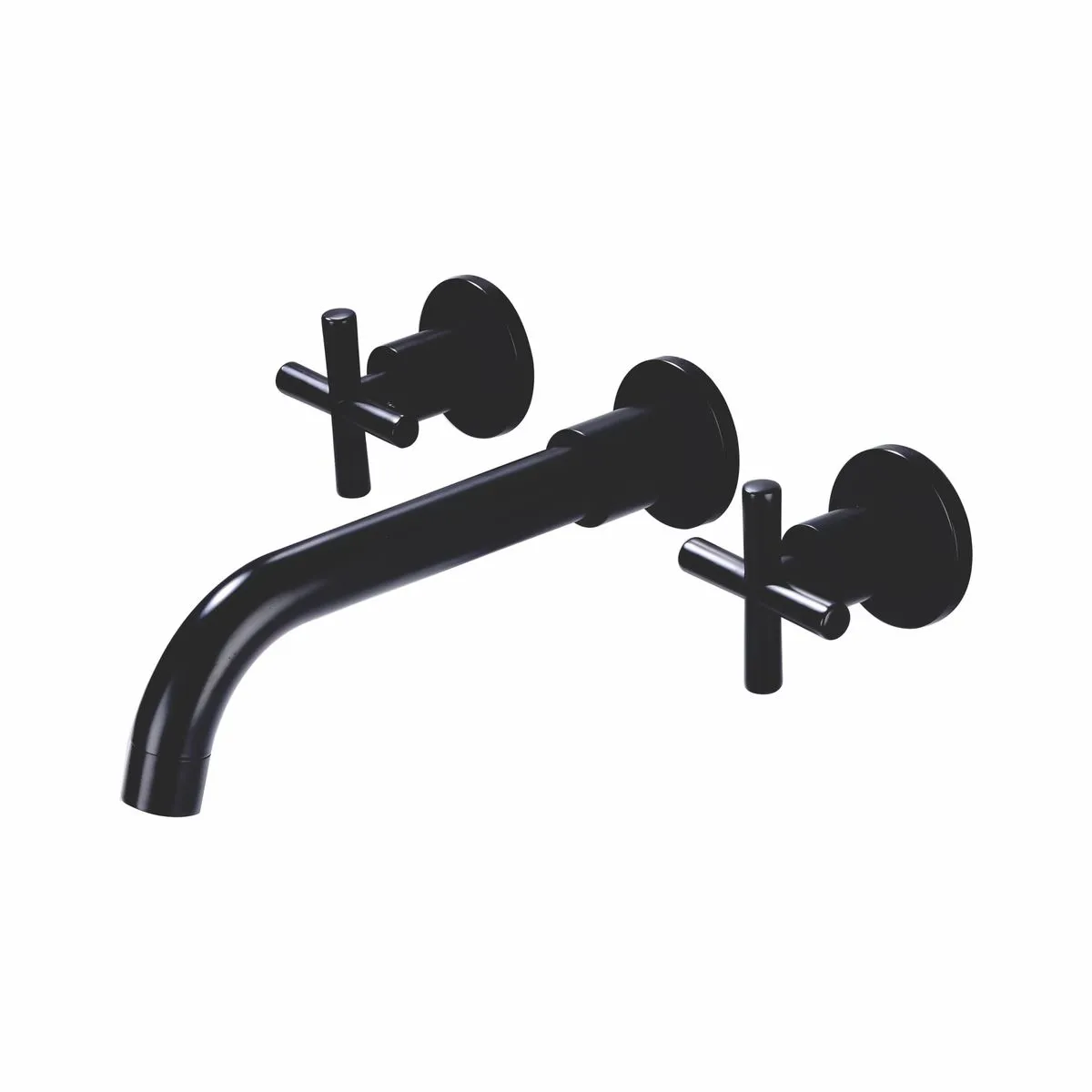Wall Type Basin or Bath Mixer Tap Set - Black