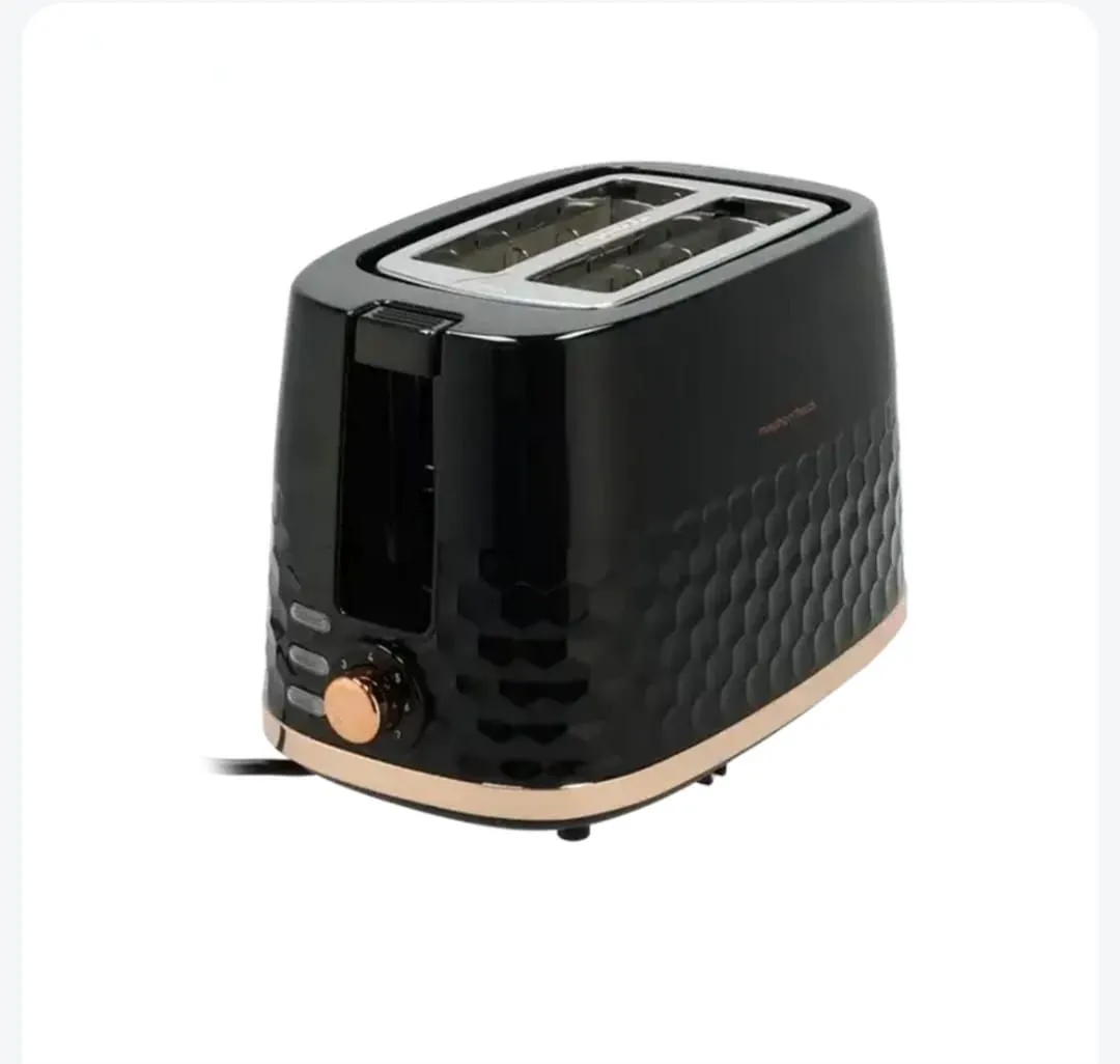 Morphy Richards Hive 2 Slice Pop up Toaster - Black and Rose Gold