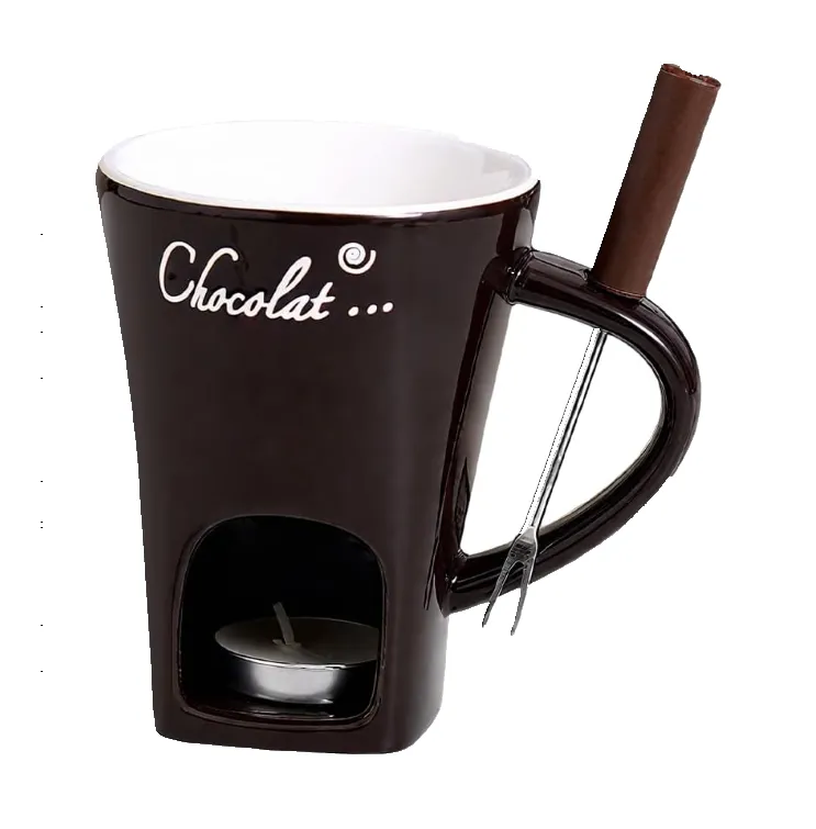 ABTOR Chocolate Fondue Cup, Chocolate Melting Cup - Brown