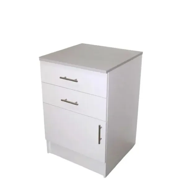 2Drawer 1Door Base Unit 600mm White Required Assemblying