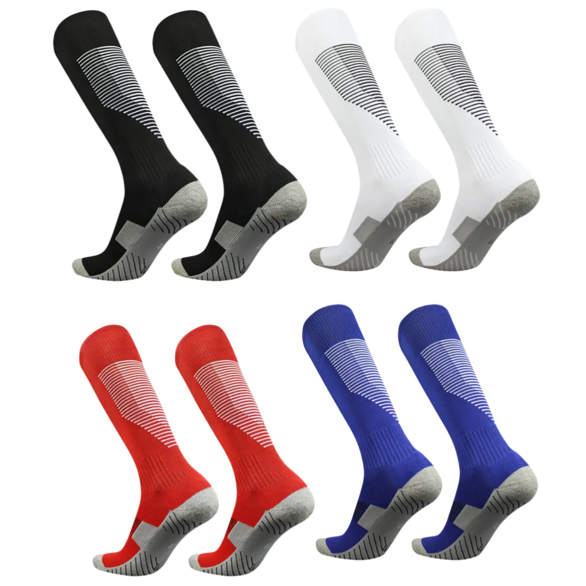 4 Pairs Thermal Football Socks for Sports & Outdoor Use