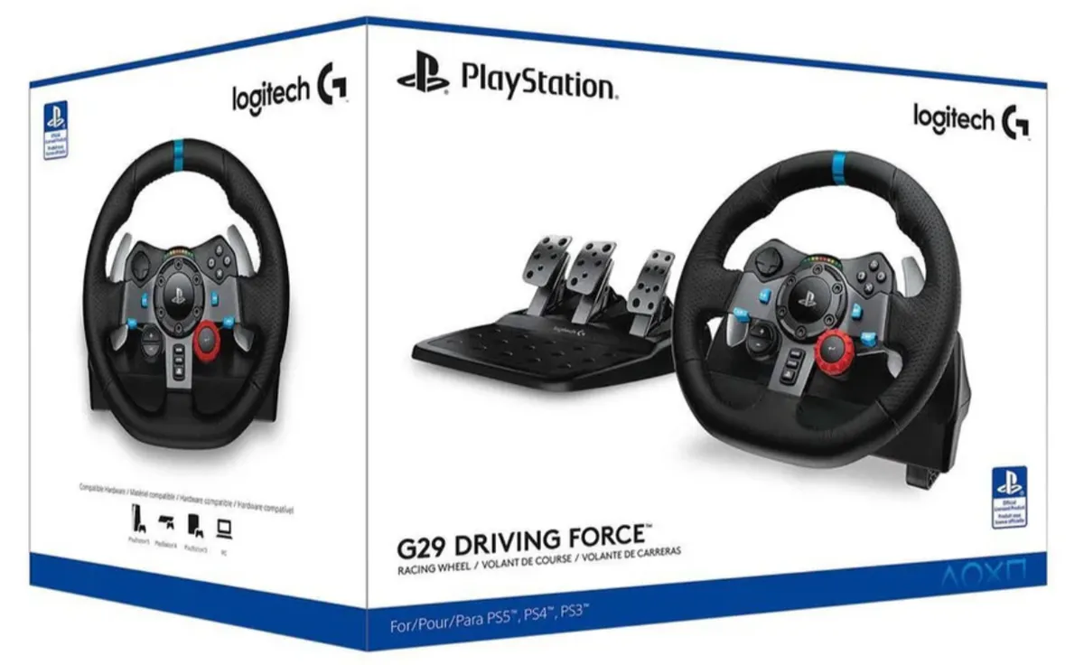 Logitech G29 Driving Force Racing Wheel and Floor Pedals, PS5,PS4,PC,Mac