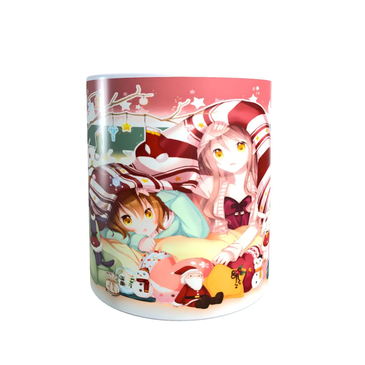 Akane and Akira Cuddling - Anime Waifu Christmas Coffee Mug