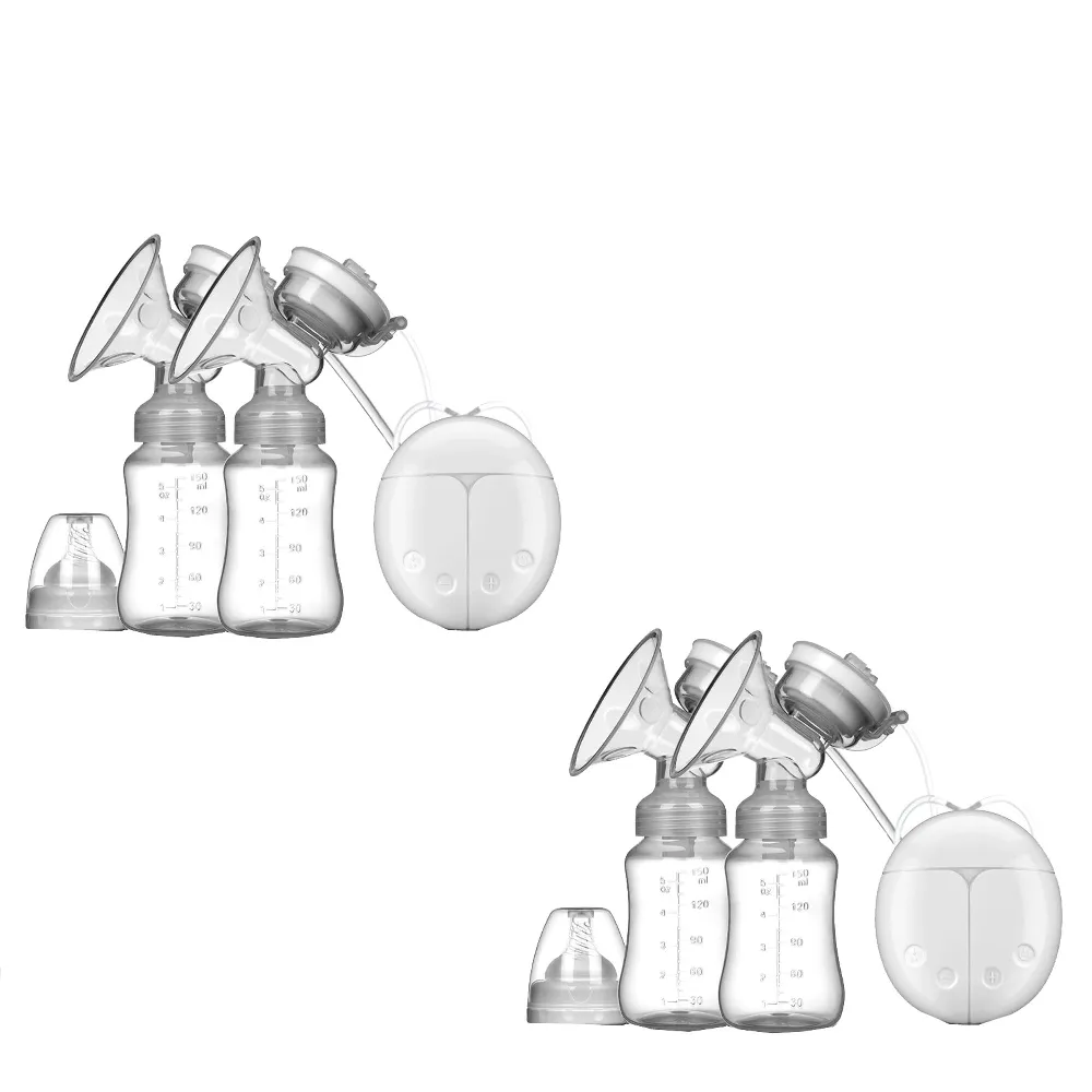 2 Pack-Bilateral Electric USB Breast Pump