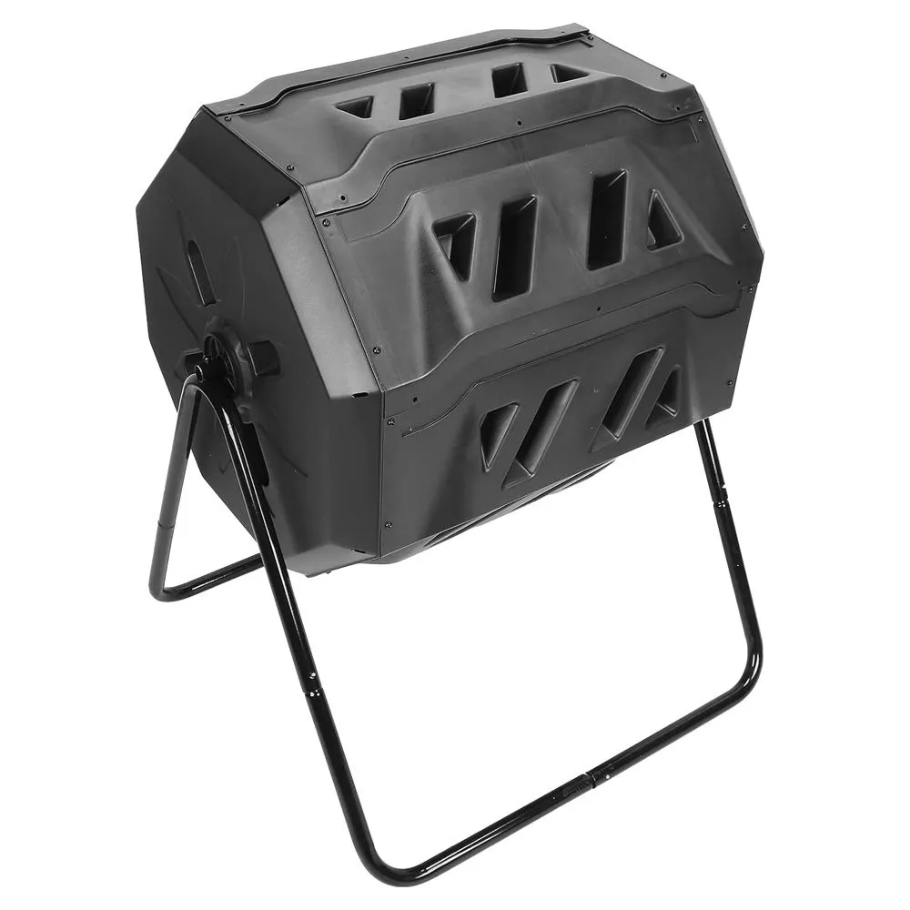 Home Garden Double Chamber Drum Rotating Composter Bin 160L