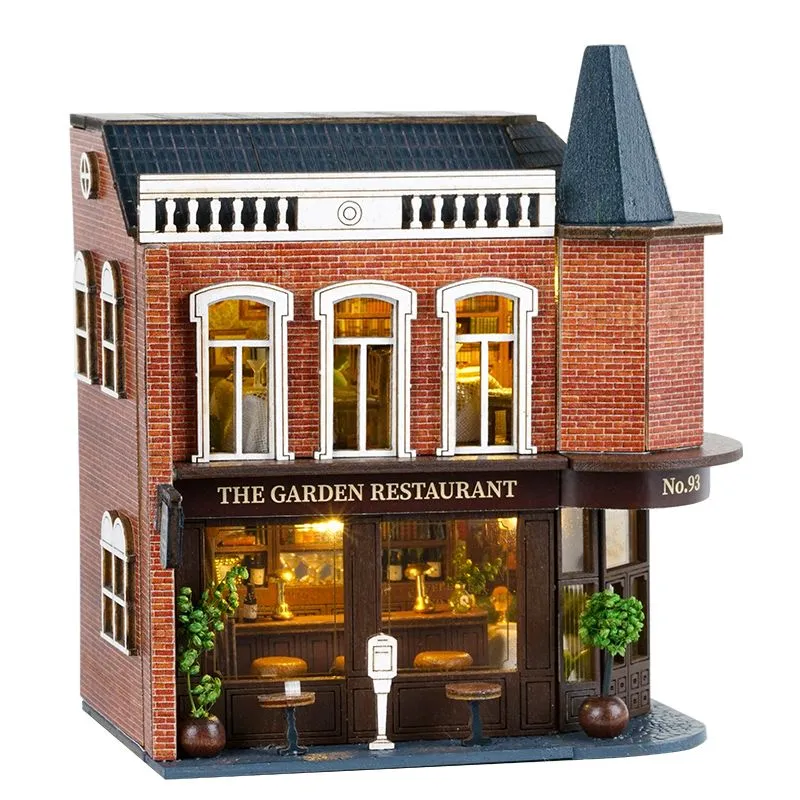 Cute Room Corner Restaurant DIY Miniature House Kit