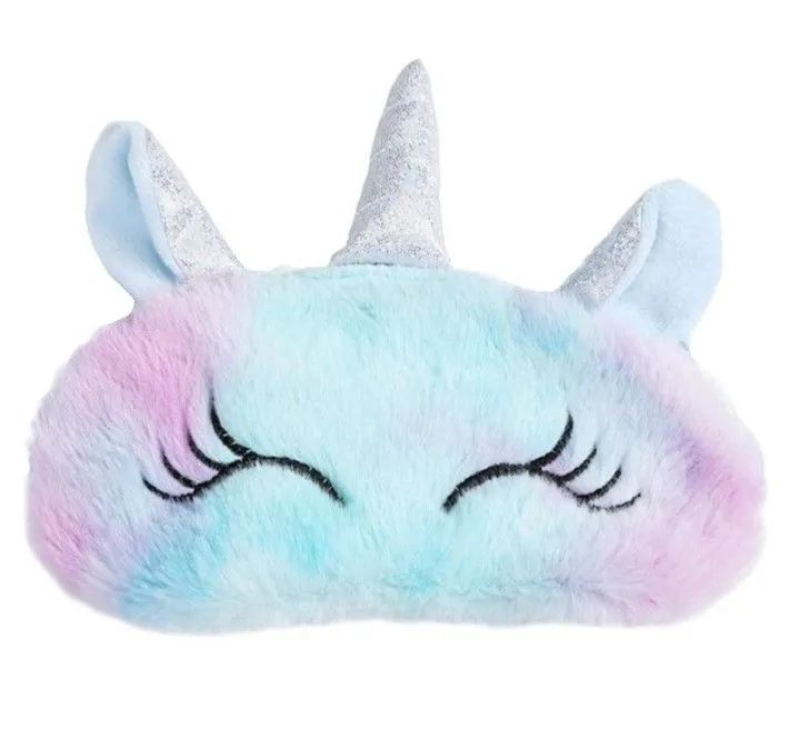 Sleep Mask - Unicorn - Light Blue Ears