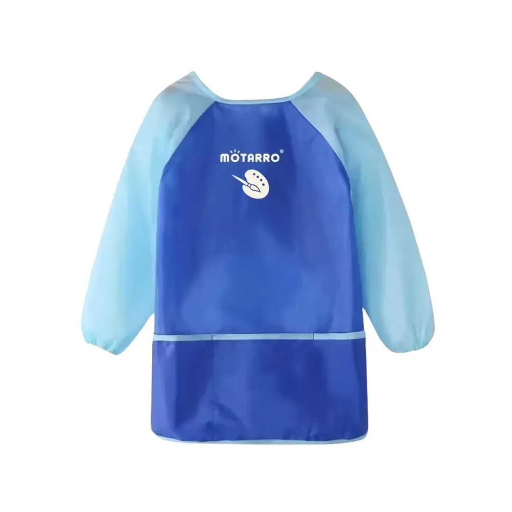 Motarro Kids Waterproof Painting Apron | Long Sleeve | Medium | Pocket - Blue